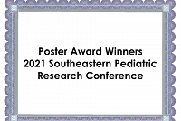 2021 Southeastern Pediatric Research Conference Poster Award Winners thumbnail Photo